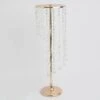 2 Metal 24" Flower Display Stands With Spiral Hanging Crystal Beads - Gold And Clear -Optimal Home Decoration 2 metal 24 flower stand table centerpiece with spiral hanging beads gold chdlr 068 24 gold 31049918513215