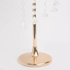 2 Metal 24" Flower Display Stands With Spiral Hanging Crystal Beads - Gold And Clear 27 2 Metal 24" Flower Display Stands With Spiral Hanging Crystal Beads - Gold And Clear -Optimal Home Decoration 2 metal 24 flower stand table centerpiece with spiral hanging beads gold chdlr 068 24 gold 31049918578751