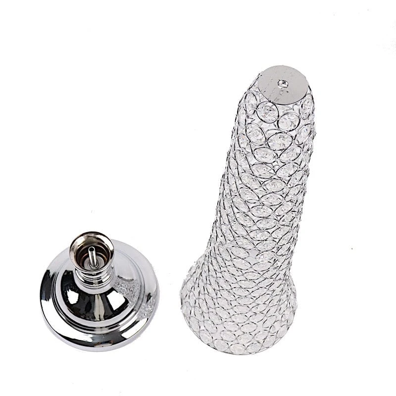 2 Metal 28" Tall Trumpet Vases With Acrylic Crystal Beads Table Centerpieces 15 2 Metal 28" Tall Trumpet Vases With Acrylic Crystal Beads Table Centerpieces - Image 13