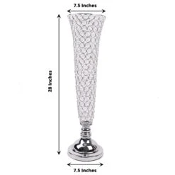 2 Metal 28" Tall Trumpet Vases With Acrylic Crystal Beads Table Centerpieces 30 2 Metal 28" Tall Trumpet Vases With Acrylic Crystal Beads Table Centerpieces -Optimal Home Decoration 2 metal 28 tall trumpet vases with acrylic crystal beads table centerpieces 30057351774271