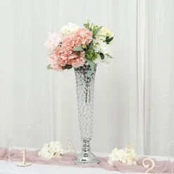 2 Metal 28" Tall Trumpet Vases With Acrylic Crystal Beads Table Centerpieces 31 2 Metal 28" Tall Trumpet Vases With Acrylic Crystal Beads Table Centerpieces -Optimal Home Decoration 2 metal 28 tall trumpet vases with acrylic crystal beads table centerpieces 30057367437375