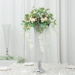 2 Metal 28" Tall Trumpet Vases With Acrylic Crystal Beads Table Centerpieces 36 2 Metal 28" Tall Trumpet Vases With Acrylic Crystal Beads Table Centerpieces -Optimal Home Decoration 2 metal 28 tall trumpet vases with acrylic crystal beads table centerpieces 30057367535679