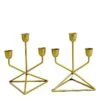 2 Metal 3 Arm Geometric Candelabra Taper Candle Holders With Triangle Base - Gold 2 2 Metal 3 Arm Geometric Candelabra Taper Candle Holders With Triangle Base - Gold -Optimal Home Decoration 2 metal 3 arm taper candle holders with triangle base gold iron cand tp009 gold 29461044199487