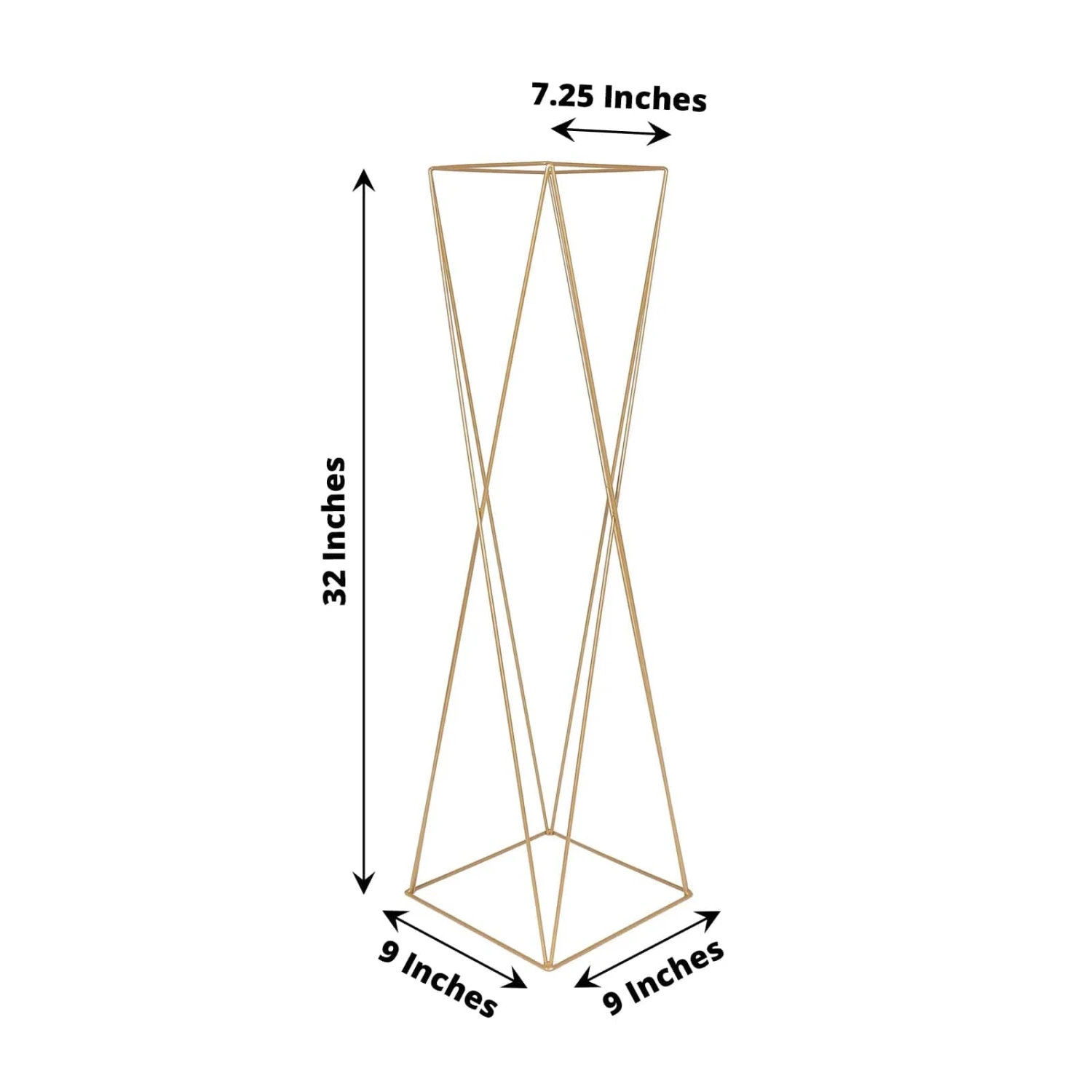 2 Metal 32" Crisscross Geometric Flower Stands Pedestals Centerpieces - Gold 5 2 Metal 32" Crisscross Geometric Flower Stands Pedestals Centerpieces - Gold - Image 3
