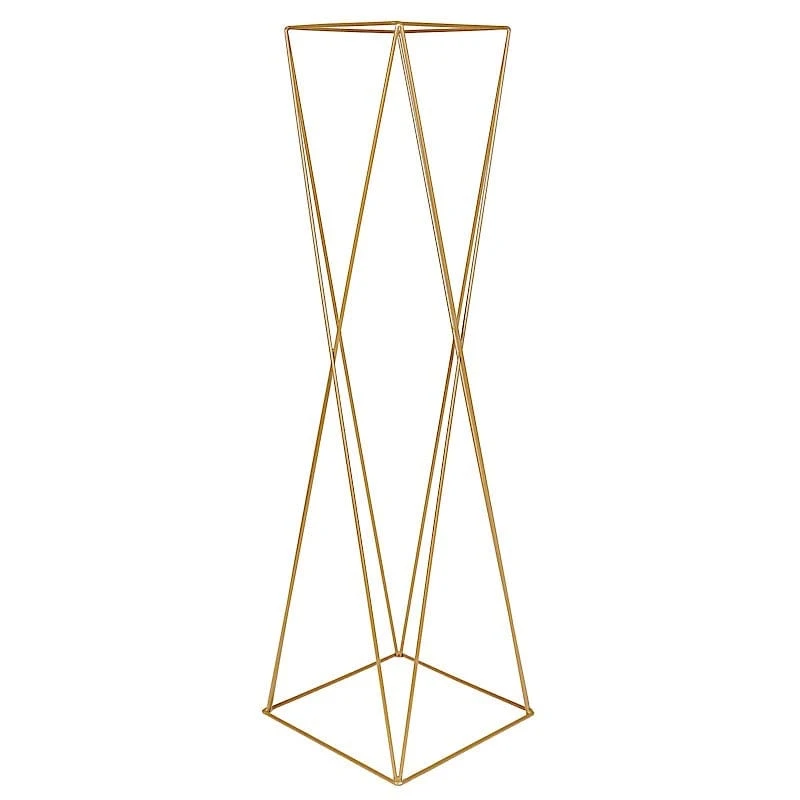 2 Metal 32" Crisscross Geometric Flower Stands Pedestals Centerpieces - Gold 3 2 Metal 32" Crisscross Geometric Flower Stands Pedestals Centerpieces - Gold