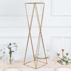 2 Metal 32" Crisscross Geometric Flower Stands Pedestals Centerpieces - Gold 14 2 Metal 32" Crisscross Geometric Flower Stands Pedestals Centerpieces - Gold -Optimal Home Decoration 2 metal 32 crisscross geometric flower stands pedestals centerpieces gold iron stnd15 32 gold 30397556326463