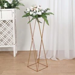 2 Metal 32" Crisscross Geometric Flower Stands Pedestals Centerpieces - Gold 16 2 Metal 32" Crisscross Geometric Flower Stands Pedestals Centerpieces - Gold -Optimal Home Decoration 2 metal 32 crisscross geometric flower stands pedestals centerpieces gold iron stnd15 32 gold 30397556490303
