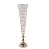 2 Metal 32" Tall Trumpet Vases With Acrylic Crystal Beads Table Centerpieces -Optimal Home Decoration 2 metal 32 tall trumpet vases with acrylic crystal beads table centerpieces 30057437495359