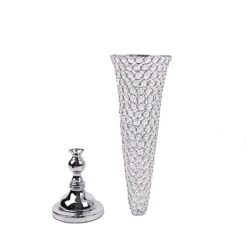 2 Metal 32" Tall Trumpet Vases With Acrylic Crystal Beads Table Centerpieces -Optimal Home Decoration 2 metal 32 tall trumpet vases with acrylic crystal beads table centerpieces 30057480060991