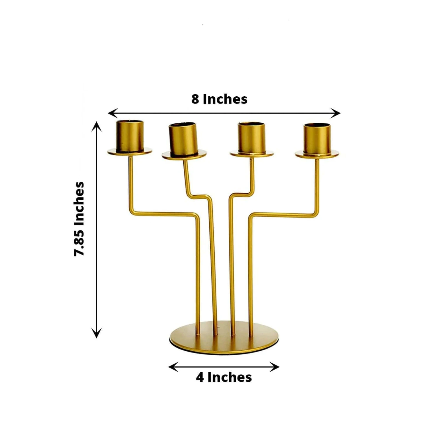 2 Metal 4 Arm Geometric Candelabra Taper Candle Holders - Gold 4 2 Metal 4 Arm Geometric Candelabra Taper Candle Holders - Gold - Image 2
