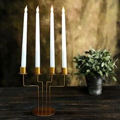 2 Metal 4 Arm Geometric Candelabra Taper Candle Holders - Gold 18 2 Metal 4 Arm Geometric Candelabra Taper Candle Holders - Gold -Optimal Home Decoration 2 metal 4 arm geometric taper candelabra candle holders gold iron cand tp006 gold 29459383156799