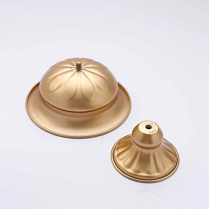 2 Metal 4" Wine Goblet Style Mini Compote Vases Flower Pots - Gold 5 2 Metal 4" Wine Goblet Style Mini Compote Vases Flower Pots - Gold - Image 3