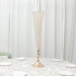 2 Metal 40" Tall Trumpet Vases With Acrylic Crystal Beads Table Centerpieces 28 2 Metal 40" Tall Trumpet Vases With Acrylic Crystal Beads Table Centerpieces -Optimal Home Decoration 2 metal 40 tall trumpet vases with acrylic crystal beads table centerpieces 30057495691327