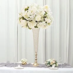 2 Metal 40" Tall Trumpet Vases With Acrylic Crystal Beads Table Centerpieces 23 2 Metal 40" Tall Trumpet Vases With Acrylic Crystal Beads Table Centerpieces -Optimal Home Decoration 2 metal 40 tall trumpet vases with acrylic crystal beads table centerpieces 30057495724095