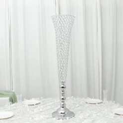 2 Metal 40" Tall Trumpet Vases With Acrylic Crystal Beads Table Centerpieces 37 2 Metal 40" Tall Trumpet Vases With Acrylic Crystal Beads Table Centerpieces -Optimal Home Decoration 2 metal 40 tall trumpet vases with acrylic crystal beads table centerpieces 30057497985087