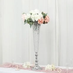 2 Metal 40" Tall Trumpet Vases With Acrylic Crystal Beads Table Centerpieces 35 2 Metal 40" Tall Trumpet Vases With Acrylic Crystal Beads Table Centerpieces -Optimal Home Decoration 2 metal 40 tall trumpet vases with acrylic crystal beads table centerpieces 30057498411071