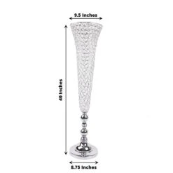 2 Metal 40" Tall Trumpet Vases With Acrylic Crystal Beads Table Centerpieces 30 2 Metal 40" Tall Trumpet Vases With Acrylic Crystal Beads Table Centerpieces -Optimal Home Decoration 2 metal 40 tall trumpet vases with acrylic crystal beads table centerpieces 30057501851711