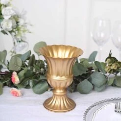 2 Metal 6" Trumpet Style Mini Compote Vases Flower Pots - Gold 14 2 Metal 6" Trumpet Style Mini Compote Vases Flower Pots - Gold -Optimal Home Decoration 2 metal 6 trumpet style mini compote vases flower pots gold vase pb003 5 gold 30582265872447