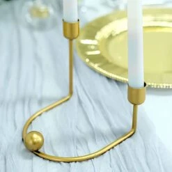 2 Metal 2 Arm Geometric Taper Candle Holders - Gold 18 2 Metal 2 Arm Geometric Taper Candle Holders - Gold -Optimal Home Decoration 2 metal geometric taper candle holders with horseshoe base gold iron cand tp005 gold 29459278135359