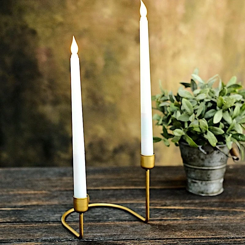 2 Metal 2 Arm Geometric Taper Candle Holders - Gold 7 2 Metal 2 Arm Geometric Taper Candle Holders - Gold - Image 5