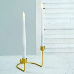 2 Metal 2 Arm Geometric Taper Candle Holders - Gold 14 2 Metal 2 Arm Geometric Taper Candle Holders - Gold -Optimal Home Decoration 2 metal geometric taper candle holders with horseshoe base gold iron cand tp005 gold 29459278200895