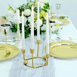 2 Metal 2 Arm Geometric Taper Candle Holders - Gold 19 2 Metal 2 Arm Geometric Taper Candle Holders - Gold -Optimal Home Decoration 2 metal geometric taper candle holders with horseshoe base gold iron cand tp005 gold 29459278266431