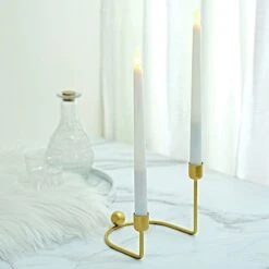 2 Metal 2 Arm Geometric Taper Candle Holders - Gold 13 2 Metal 2 Arm Geometric Taper Candle Holders - Gold -Optimal Home Decoration 2 metal geometric taper candle holders with horseshoe base gold iron cand tp005 gold 29459278364735