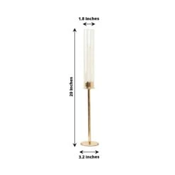 2 Metal Hurricane Taper Candle Holders With Clear Cylinder Glass Shades 33 2 Metal Hurricane Taper Candle Holders With Clear Cylinder Glass Shades -Optimal Home Decoration 2 metal taper candlestick holder with glass centerpieces 30746984906815