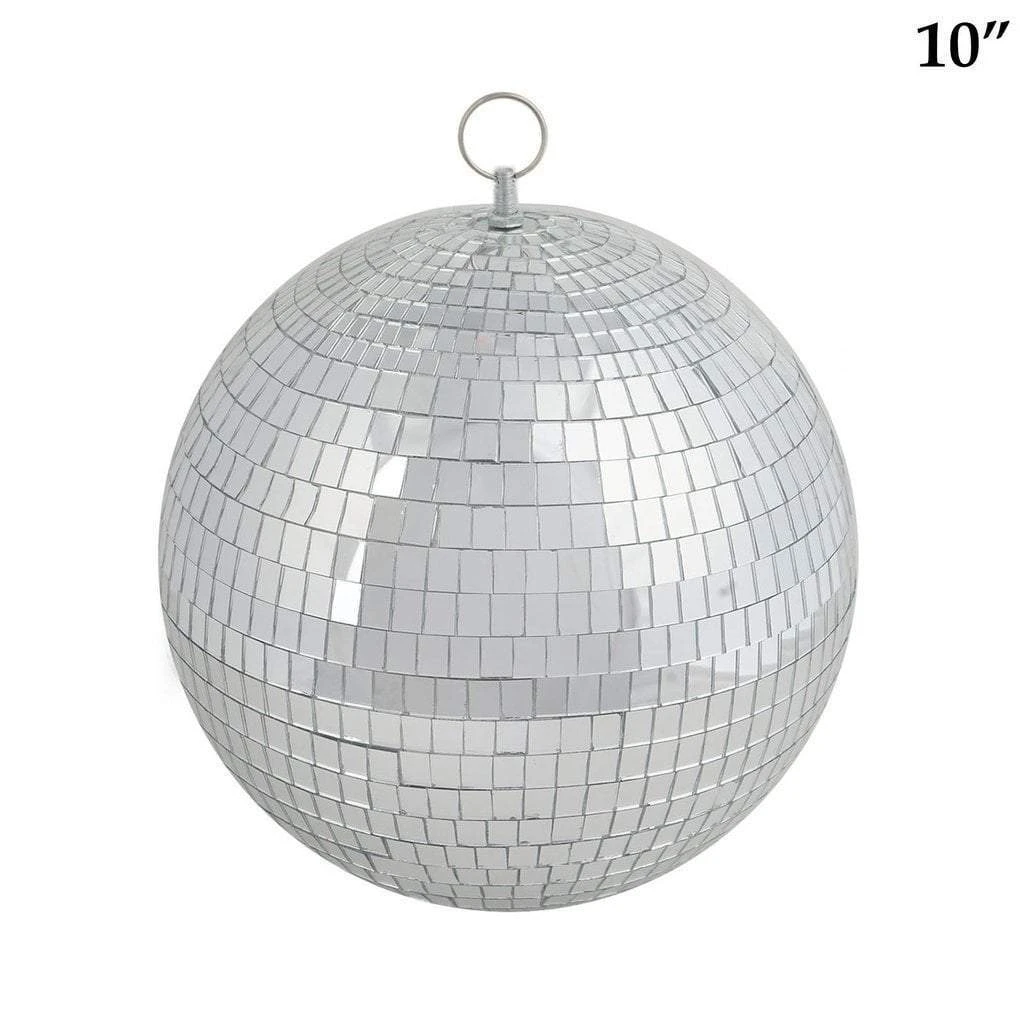 2 Pcs 10" Wide Glass Mirror Disco Balls Ornaments 4 2 Pcs 10" Wide Glass Mirror Disco Balls Ornaments - Image 2