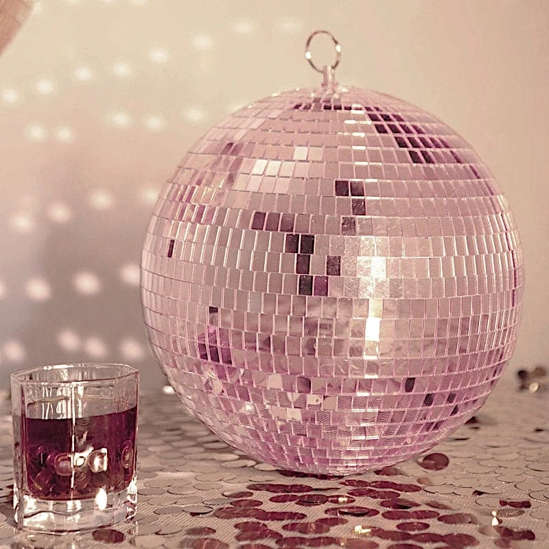 2 Pcs 10" Wide Glass Mirror Disco Balls Ornaments 13 2 Pcs 10" Wide Glass Mirror Disco Balls Ornaments - Image 11