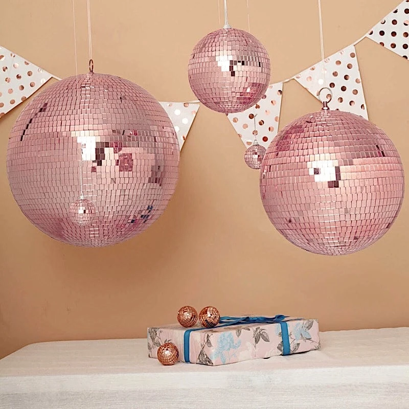 2 Pcs 10" Wide Glass Mirror Disco Balls Ornaments 12 2 Pcs 10" Wide Glass Mirror Disco Balls Ornaments - Image 10