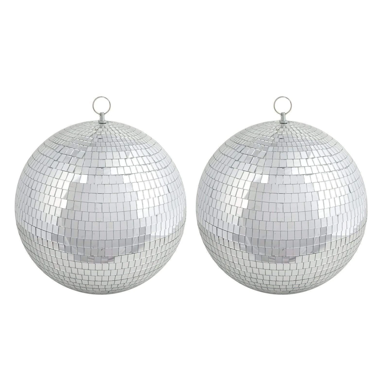 2 Pcs 10" Wide Glass Mirror Disco Balls Ornaments 3 2 Pcs 10" Wide Glass Mirror Disco Balls Ornaments