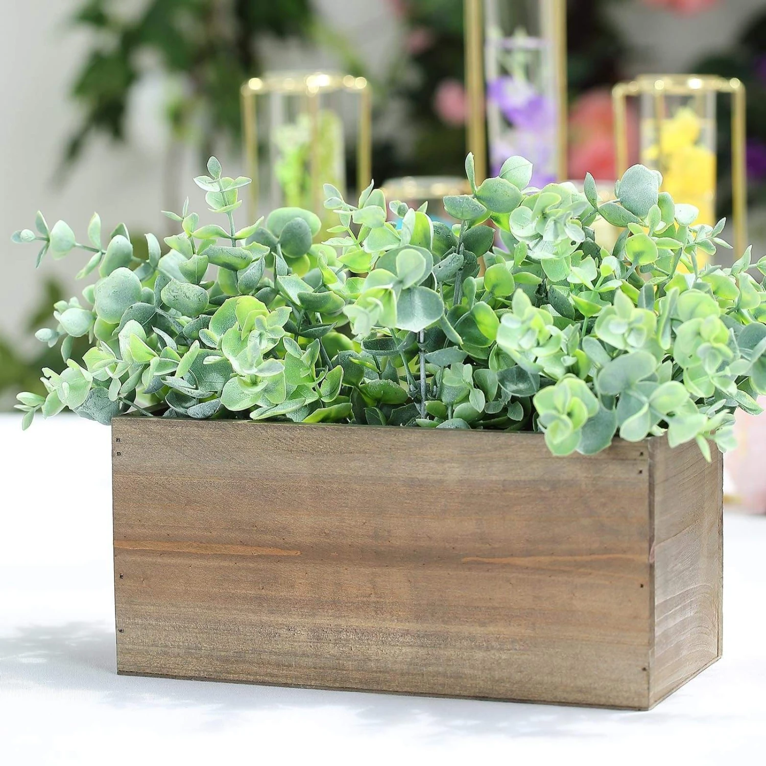 2 Pcs 10" X 5" Wood Rectangular Boxes Planter Holders Centerpieces 9 2 Pcs 10" X 5" Wood Rectangular Boxes Planter Holders Centerpieces - Image 7