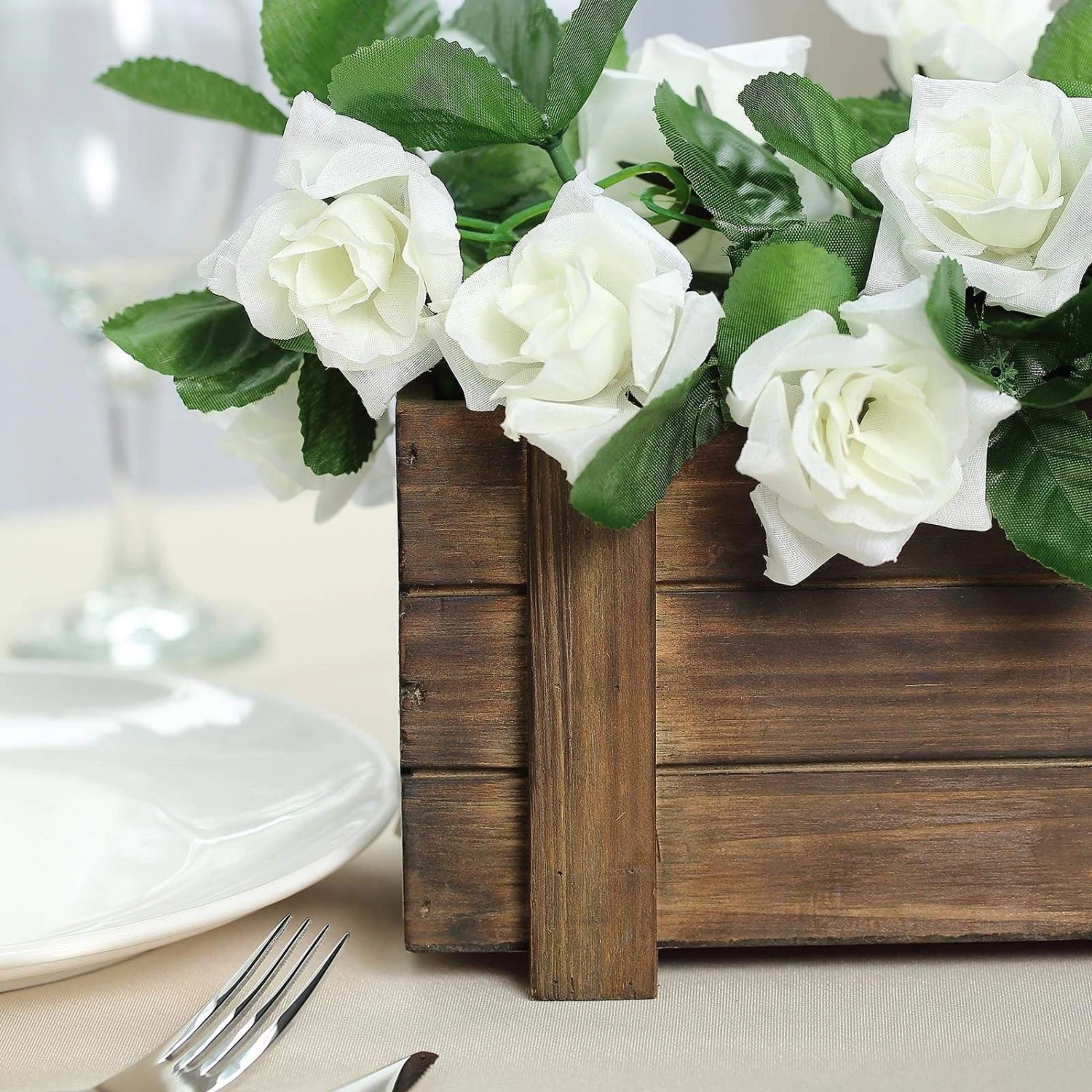 2 Pcs 10" X 5" Wood Rectangular Boxes Planter Holders Centerpieces 13 2 Pcs 10" X 5" Wood Rectangular Boxes Planter Holders Centerpieces - Image 11