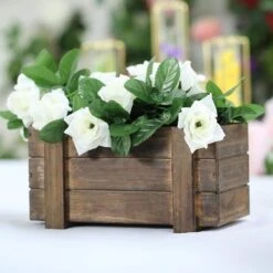 2 Pcs 10" X 5" Wood Rectangular Boxes Planter Holders Centerpieces 36 2 Pcs 10" X 5" Wood Rectangular Boxes Planter Holders Centerpieces -Optimal Home Decoration 2 pcs 10 x 5 wood rectangular boxes planter holders centerpieces 28968472444991