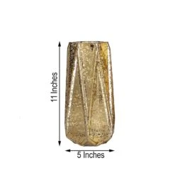 2 Pcs 11" Tall Mercury Glass Geometric Vases - Gold 16 2 Pcs 11" Tall Mercury Glass Geometric Vases - Gold -Optimal Home Decoration 2 pcs 11 tall mercury glass geometric vases gold vase a58 12 gold 13767998144575