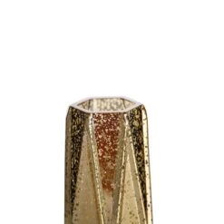 2 Pcs 11" Tall Mercury Glass Geometric Vases - Gold 20 2 Pcs 11" Tall Mercury Glass Geometric Vases - Gold -Optimal Home Decoration 2 pcs 11 tall mercury glass geometric vases gold vase a58 12 gold 13768157495359