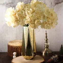 2 Pcs 11" Tall Mercury Glass Geometric Vases - Gold 18 2 Pcs 11" Tall Mercury Glass Geometric Vases - Gold -Optimal Home Decoration 2 pcs 11 tall mercury glass geometric vases gold vase a58 12 gold 28507105919039