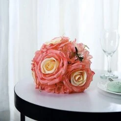 2 Pcs 11" Tall Silk Rose And Hydrangea Flowers Bouquets 27 2 Pcs 11" Tall Silk Rose And Hydrangea Flowers Bouquets -Optimal Home Decoration 2 pcs 11 tall silk rose and hydrangea flowers bouquets 28971989041215