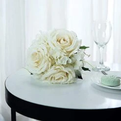 2 Pcs 11" Tall Silk Rose And Hydrangea Flowers Bouquets 37 2 Pcs 11" Tall Silk Rose And Hydrangea Flowers Bouquets -Optimal Home Decoration 2 pcs 11 tall silk rose and hydrangea flowers bouquets 28971989794879