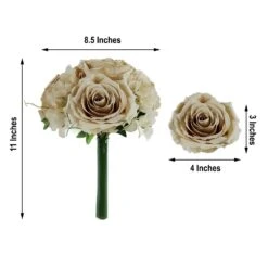 2 Pcs 11" Tall Silk Rose And Hydrangea Flowers Bouquets 35 2 Pcs 11" Tall Silk Rose And Hydrangea Flowers Bouquets -Optimal Home Decoration 2 pcs 11 tall silk rose and hydrangea flowers bouquets 28971989860415