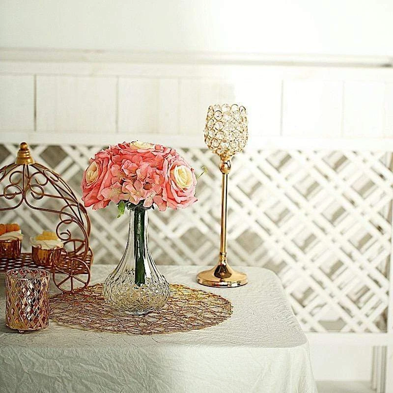 2 Pcs 11" Tall Silk Rose And Hydrangea Flowers Bouquets 5 2 Pcs 11" Tall Silk Rose And Hydrangea Flowers Bouquets - Image 3