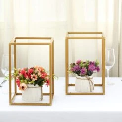 2 Pcs 12" Tall Geometric Metal Stands Wedding Flower Vase Holders -Optimal Home Decoration 2 pcs 12 tall geometric metal stands wedding flower vase holders 28939832754239