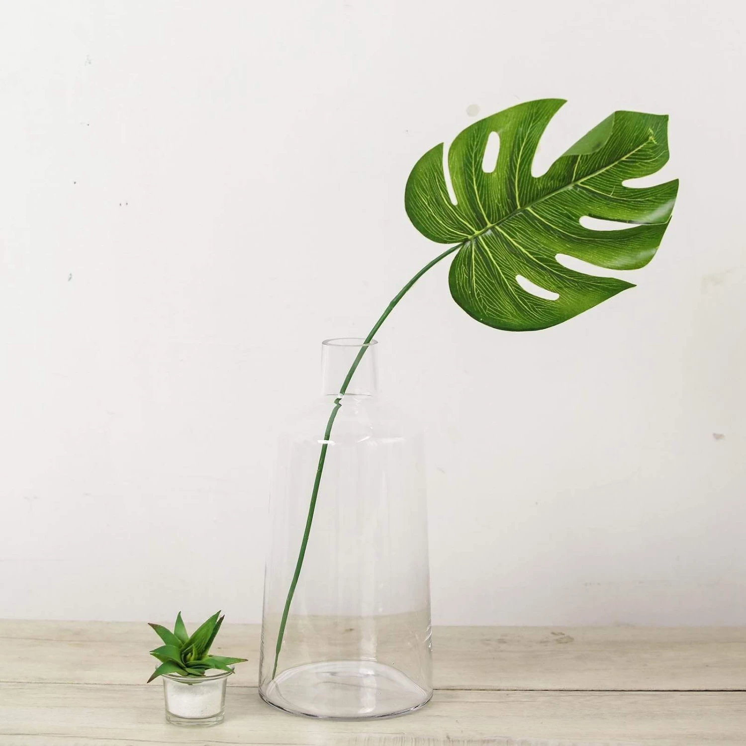 2 Pcs 12" Tall Tapered Neck Glass Vases Centerpieces - Clear 8 2 Pcs 12" Tall Tapered Neck Glass Vases Centerpieces - Clear - Image 6