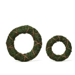 2 Pcs 14" Natural Moss And Twigs Wreaths Wedding Decorations - Green -Optimal Home Decoration 2 pcs 14 natural moss and twigs wreaths wedding decorations green moss wrth 14 grn 28588096782399