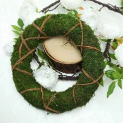 2 Pcs 14" Natural Moss And Twigs Wreaths Wedding Decorations - Green -Optimal Home Decoration 2 pcs 14 natural moss and twigs wreaths wedding decorations green moss wrth 14 grn 5154145108031