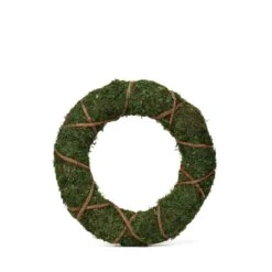 2 Pcs 14" Natural Moss And Twigs Wreaths Wedding Decorations - Green