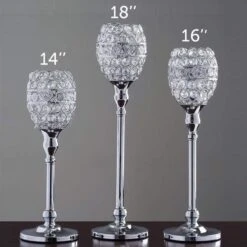 2 Pcs 14" Tall Beaded Candle Holder Wedding Centerpiece -Optimal Home Decoration 2 pcs 14 tall beaded candle holder wedding centerpiece 28933339480127