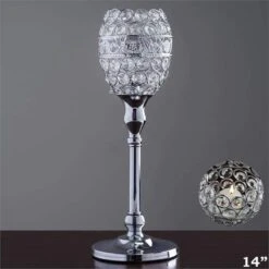 2 Pcs 14" Tall Beaded Candle Holder Wedding Centerpiece