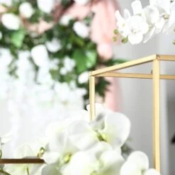 2 Pcs 16" Tall Geometric Metal Stands Wedding Flower Vase Holders -Optimal Home Decoration 2 pcs 16 tall geometric metal stands wedding flower vase holders 29027730423871